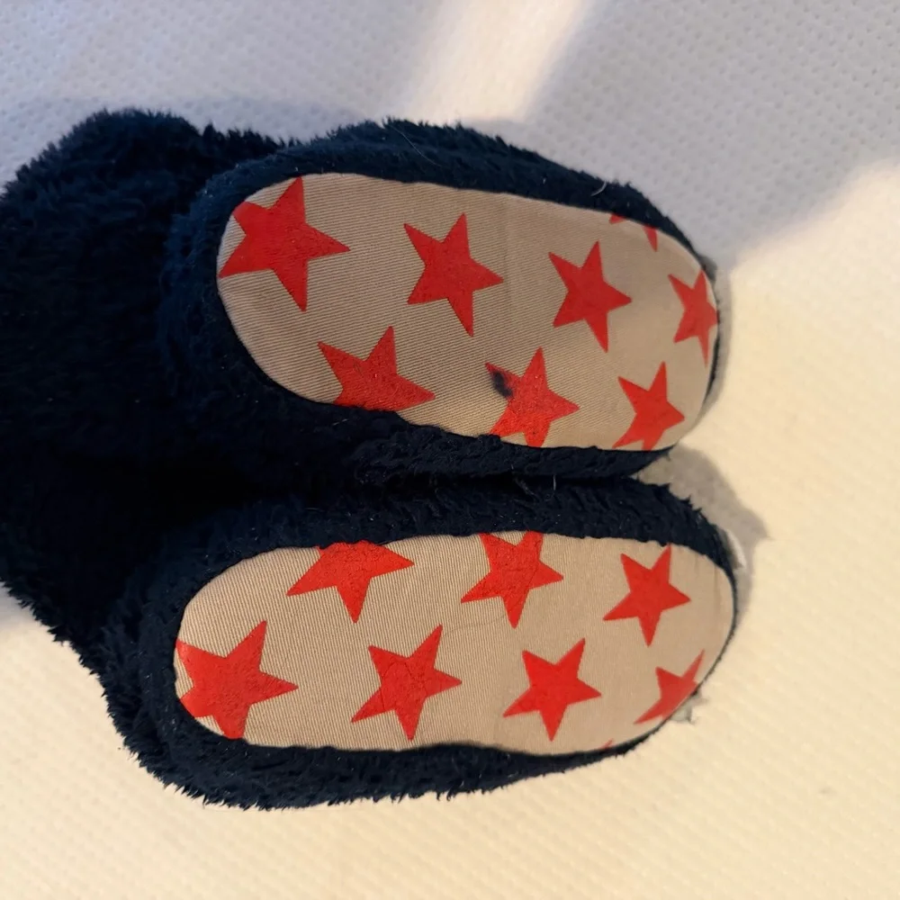 Mini Boden Navy Monster Kids Slippers Size 8